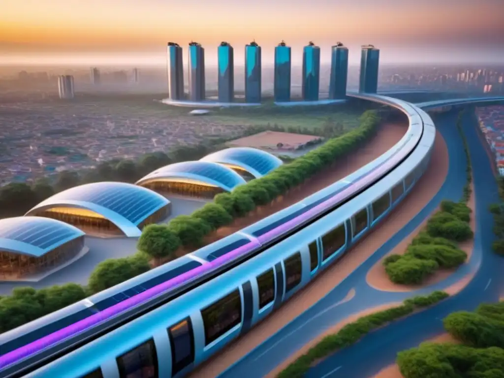Horizonte futurista: ciudad sostenible en África Subsahariana Vibrante ciudad futurista en África con tendencias construcción mercado inmobiliario