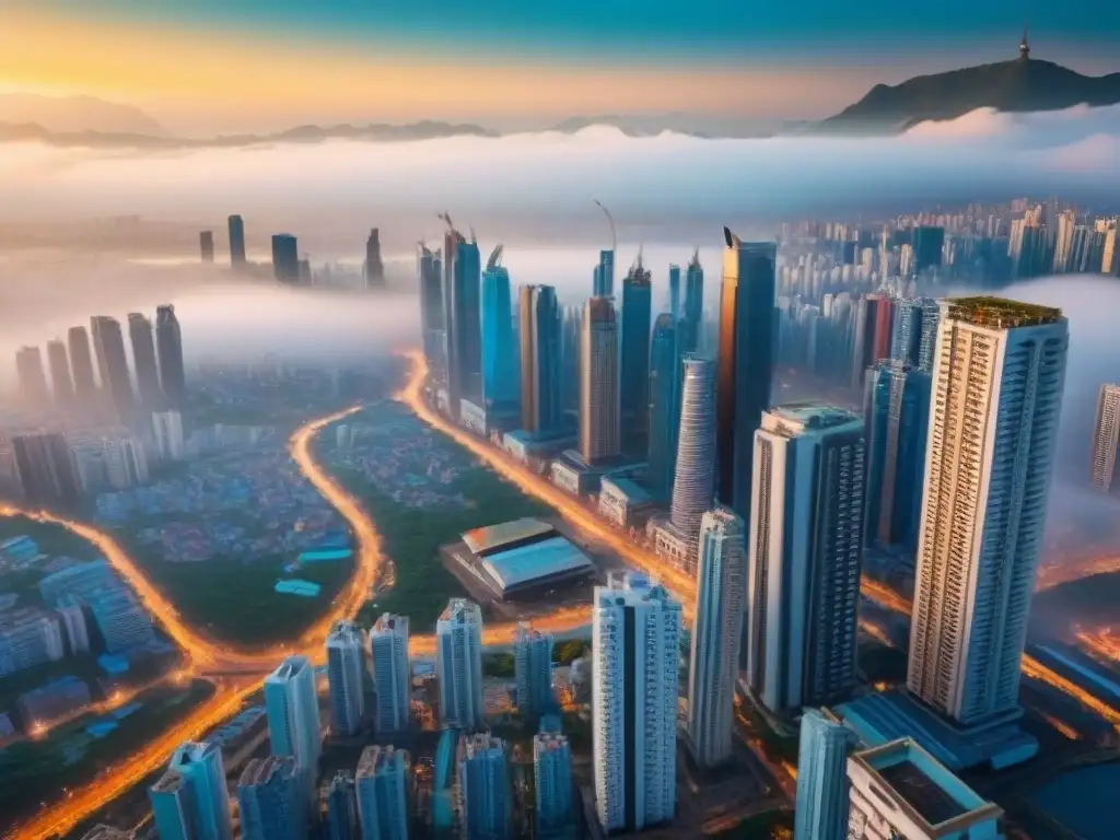 Transformación urbana: desarrollo y contrastes en mercados emergentes Vibrante ciudad en mercados emergentes con impacto de políticas de construcción en vivienda