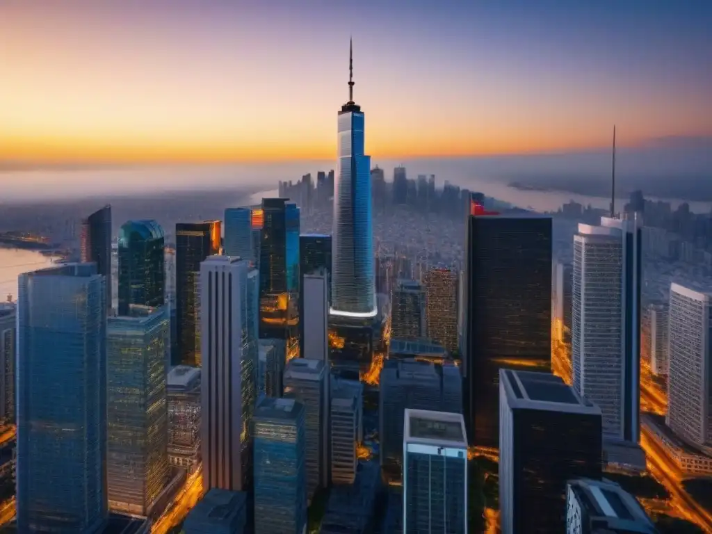 Oportunidades inmobiliarias en mercados emergentes: Ciudad vibrante en 8k Vibrante ciudad en mercados emergentes con rascacielos modernos y bulliciosas calles