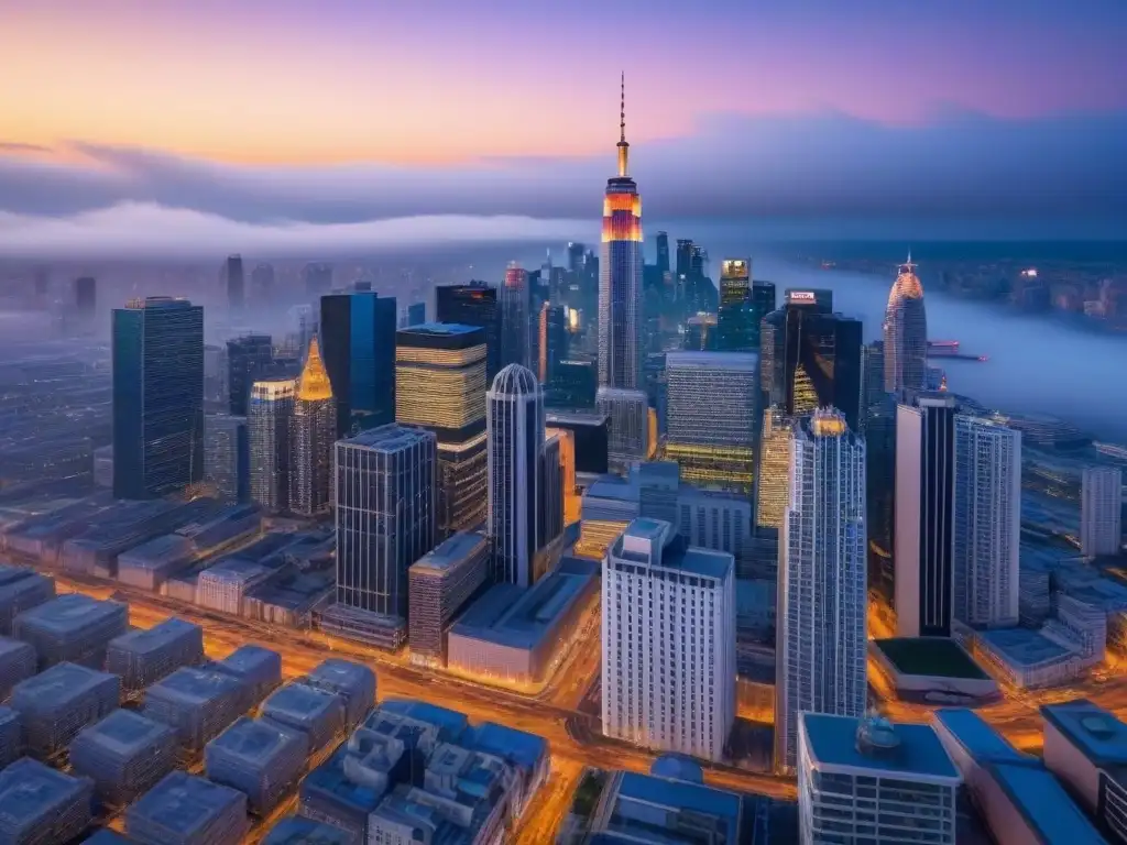 Cityscape vibrante: impacto millennial en el mercado inmobiliario Vibrante ciudad moderna al atardecer, reflejo de la Generación millennial compra viviendas internacionalmente