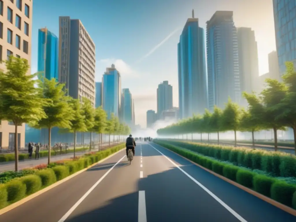 Metrópolis dinámica: ciudad moderna en pleno auge y diversidad Vibrante ciudad moderna con diversa comunidad en plena actividad, reflejando migración interna en el mercado inmobiliario