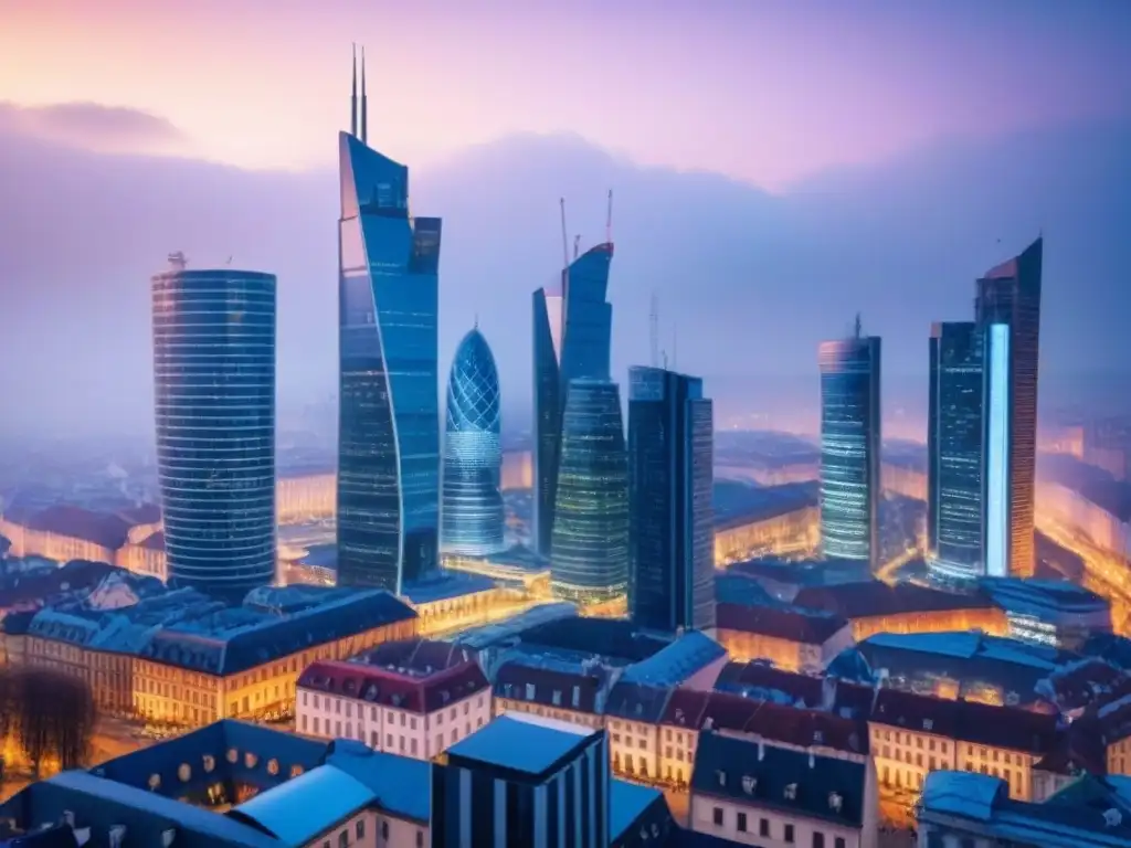 Cityscape digital en Europa del Este: real estate y tecnología Vibrante ciudad en Europa del Este: modernidad y tradición, digitalización mercado inmobiliario