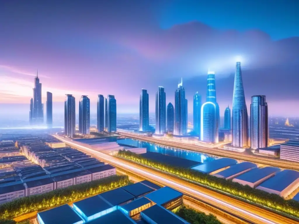 Metrópolis futurista: arquitectura innovadora y sostenibilidad Vibrante ciudad postindustrial con arquitectura innovadora y transporte avanzado