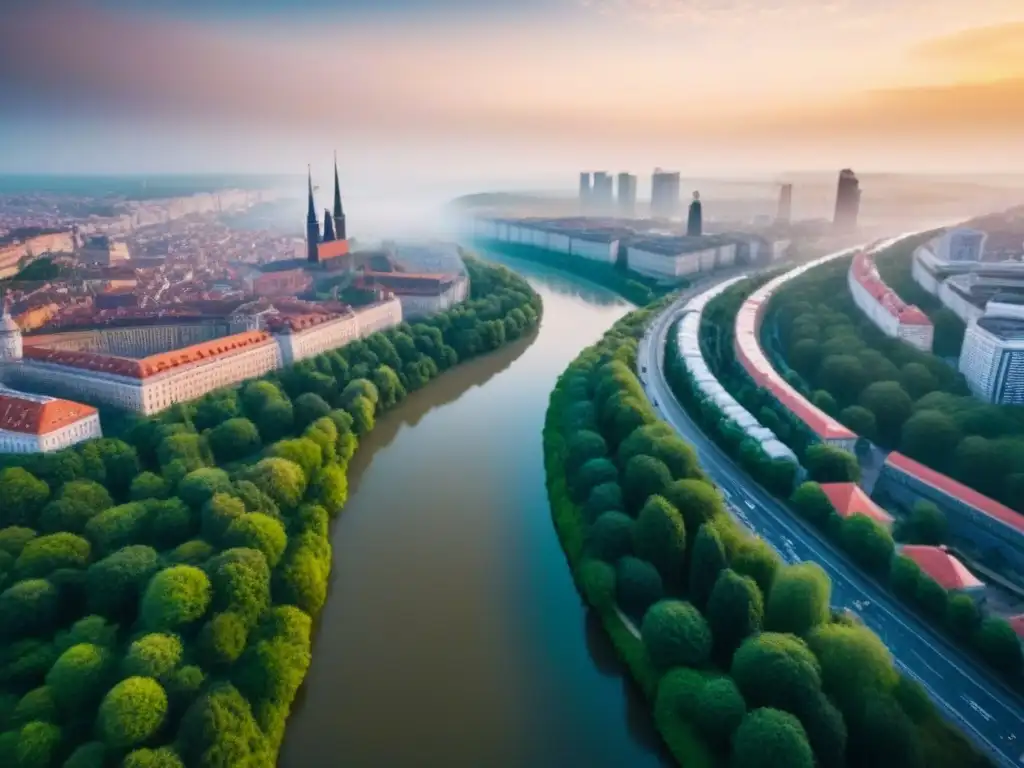 Horizonte urbano vibrante en Europa del Este: oportunidades de inversión Vibrante ciudad en Europa del Este: rascacielos, historia y naturaleza