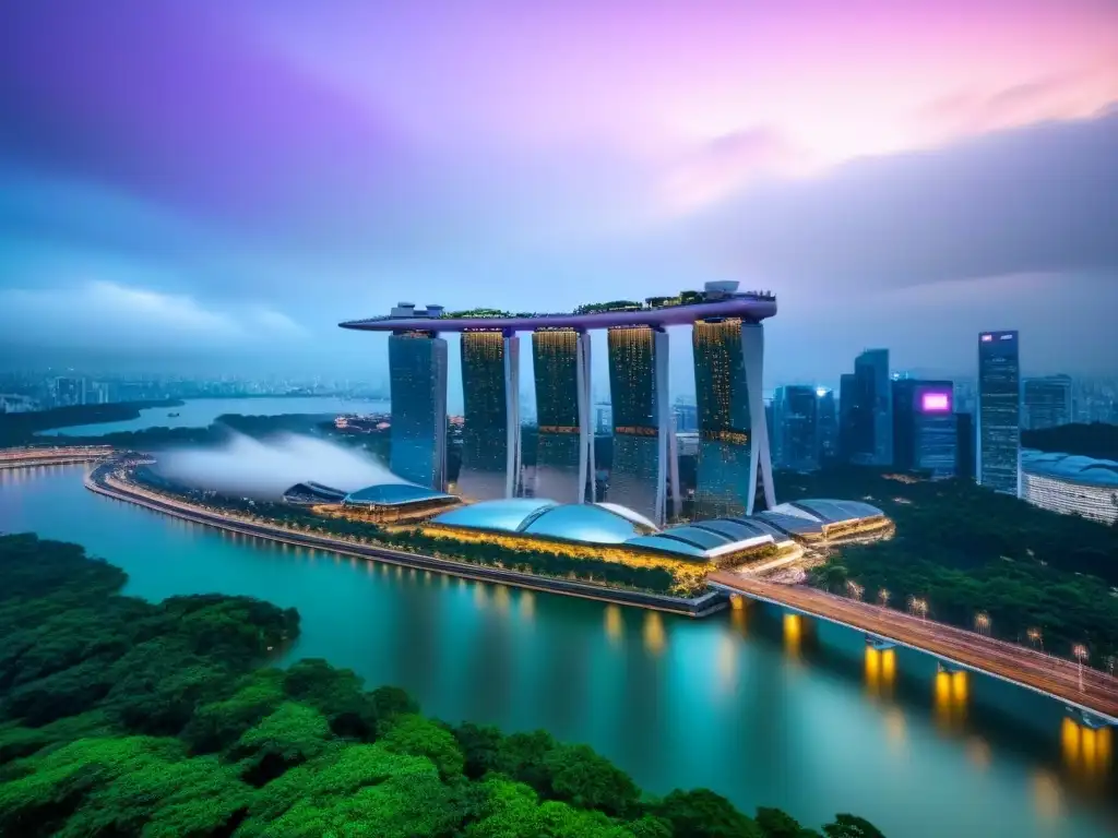 Singapur: metrópolis futurista y vibrante La vibrante ciudad de Singapur con rascacielos innovadores y jóvenes profesionales refleja el mercado de inversiones inmobiliarias jóvenes en Asia
