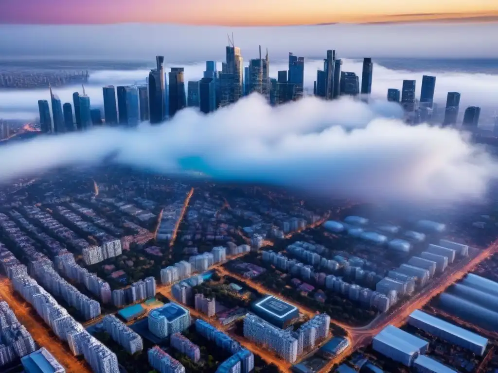 Metrópolis vibrante: Inversiones inmobiliarias internacionales Una vibrante ciudad con rascacielos modernos, reflejando la energía de las inversiones inmobiliarias internacionales rentables
