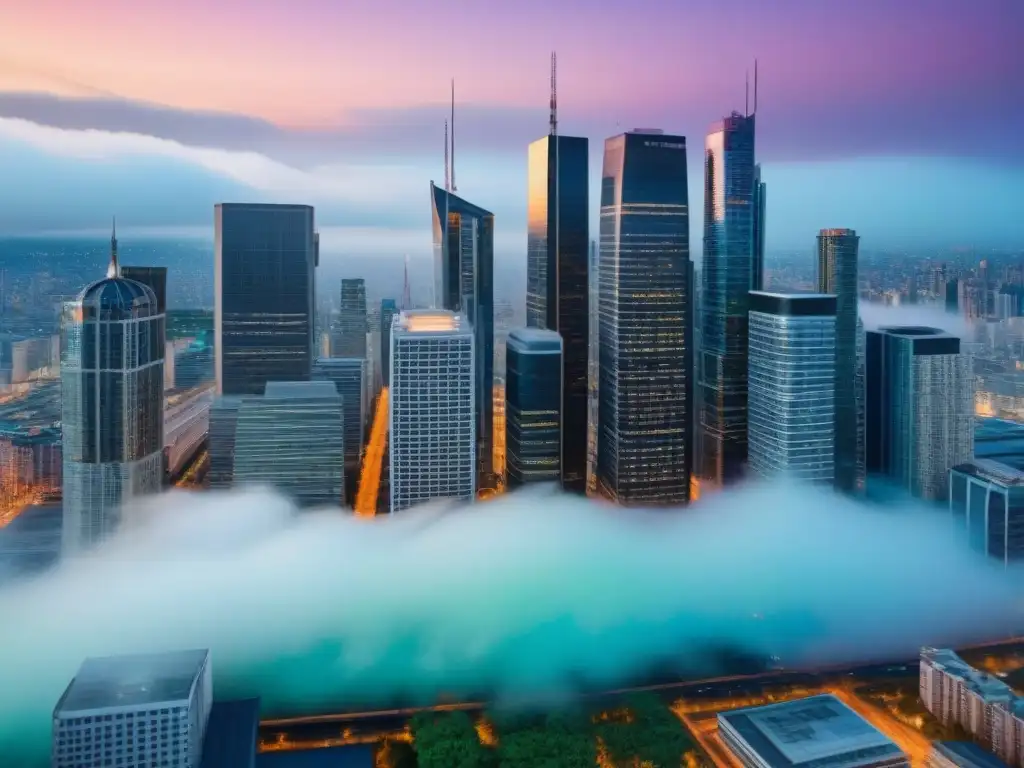 Vibrante metrópolis 8k: Resiliencia y dinamismo en el mercado inmobiliario Vibrante ciudad con rascacielos modernos refleja lecciones crisis económica mercado inmobiliario