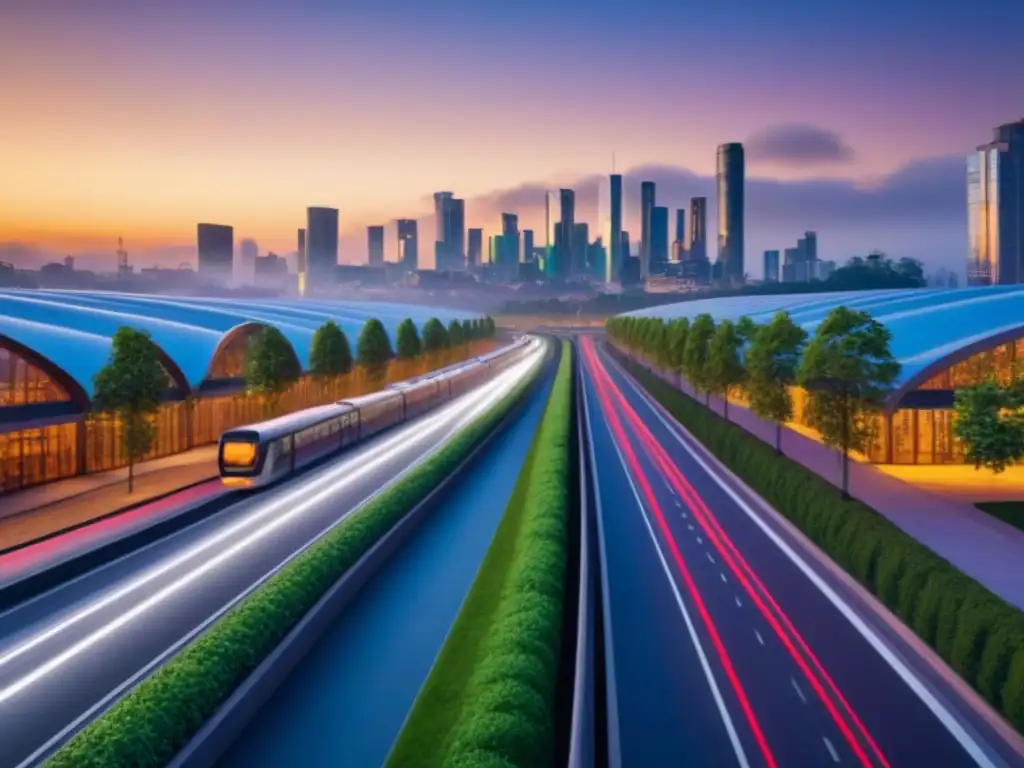 Metrópolis sostenible: ciudad futurista en armonía con la naturaleza Vibrante ciudad sostenible con inversiones inmobiliarias sostenibles internacionales