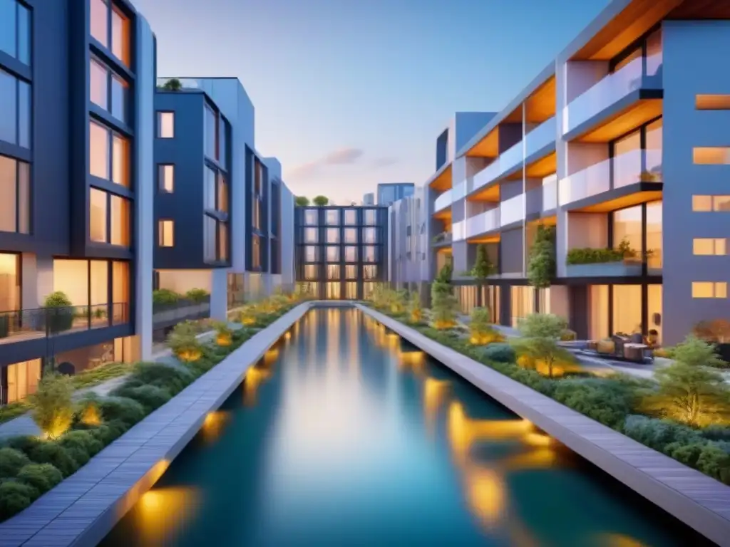 Residencial futurista: arquitectura moderna y sostenible Vibrante complejo residencial futurista para inversionistas globales mercado inmobiliario
