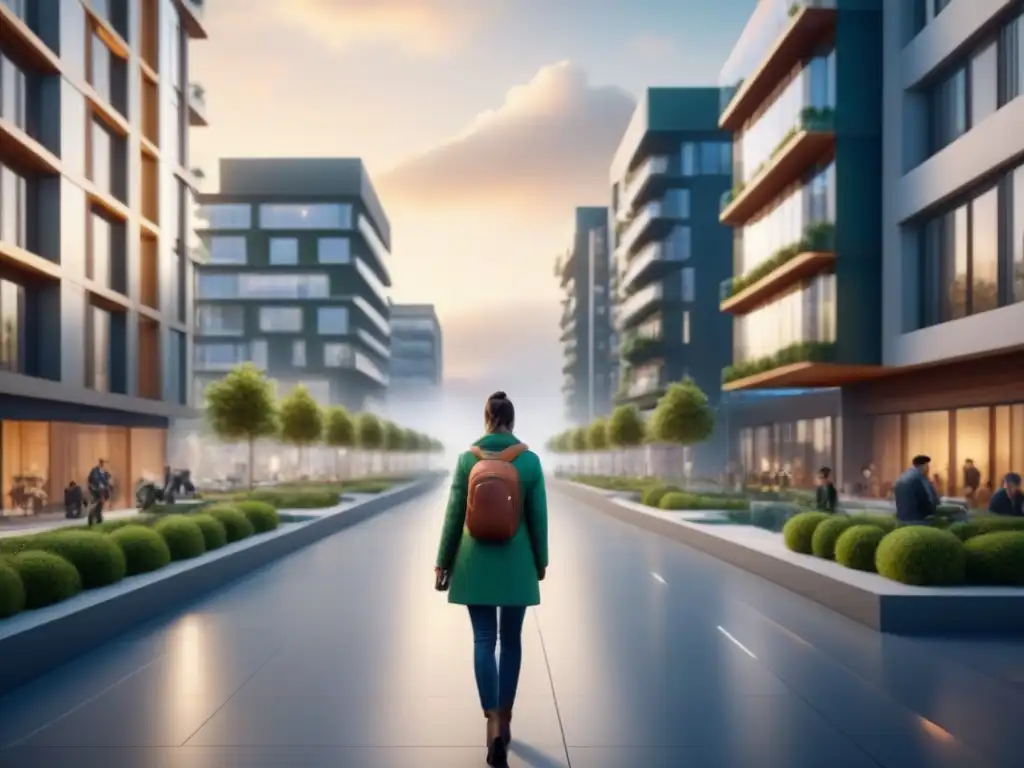 Desarrollo inmobiliario integrado futurista en 8k Un vibrante desarrollo inmobiliario integrado internacional con arquitectura innovadora y comunidad dinámica