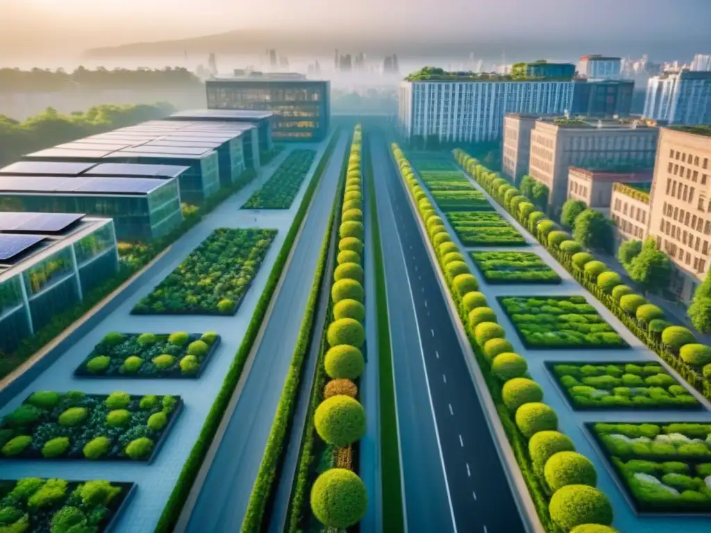 Desarrollo urbano sostenible: armonía entre ciudad y naturaleza Vibrante desarrollo inmobiliario sostenible con incentivos fiscales y moderna infraestructura urbana verde