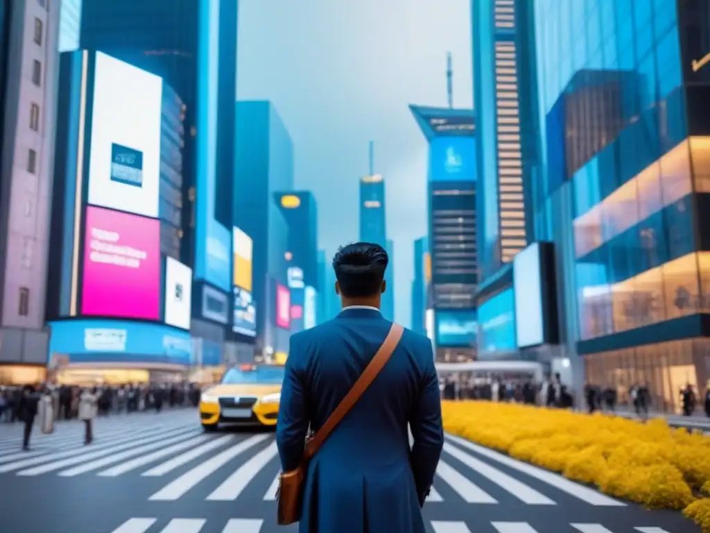Finanzas en Mercados Emergentes: Ciudad Vibrante y Moderna Vibrante distrito financiero en mercado emergente, con rascacielos modernos y profesionales ocupados