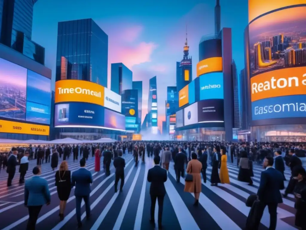 Mercado inmobiliario global: ciudad moderna 8k Vibrante escena de inversión inmobiliaria comercial internacional en moderna ciudad