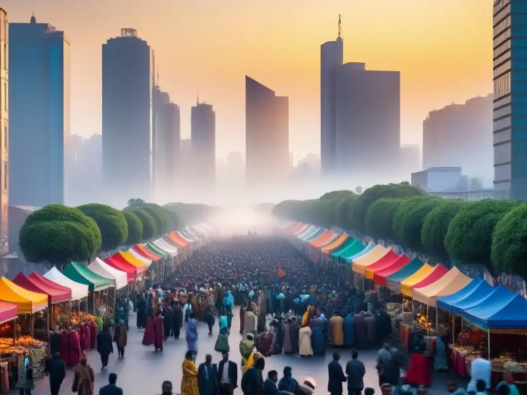 Escena urbana multicultural: vibrante fusión de culturas en la ciudad Vibrante escena urbana con diversidad cultural y migración interna en ciudades norteamericanas