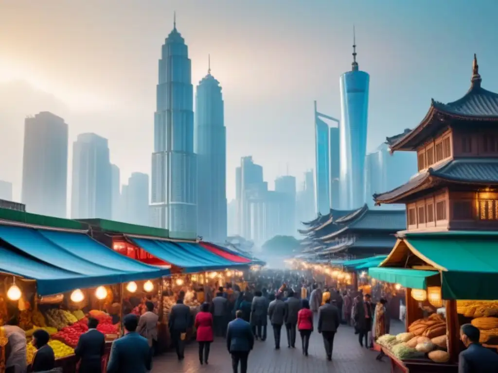 Horizonte urbano vibrante en mercado emergente: inversión inmobiliaria La vibrante escena urbana en un mercado emergente refleja la inversión inmobiliaria en mercados emergentes