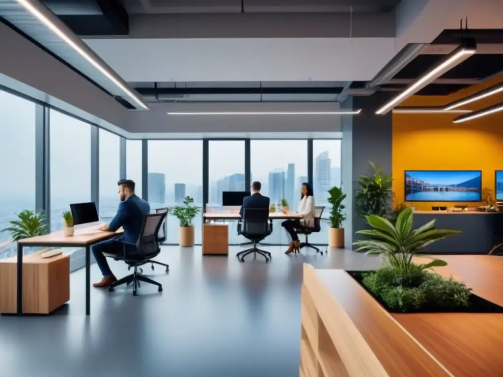 Espacio de coworking global: diseño moderno y colaborativo Un vibrante espacio de coworking internacional rentable con diseño moderno y ambiente productivo