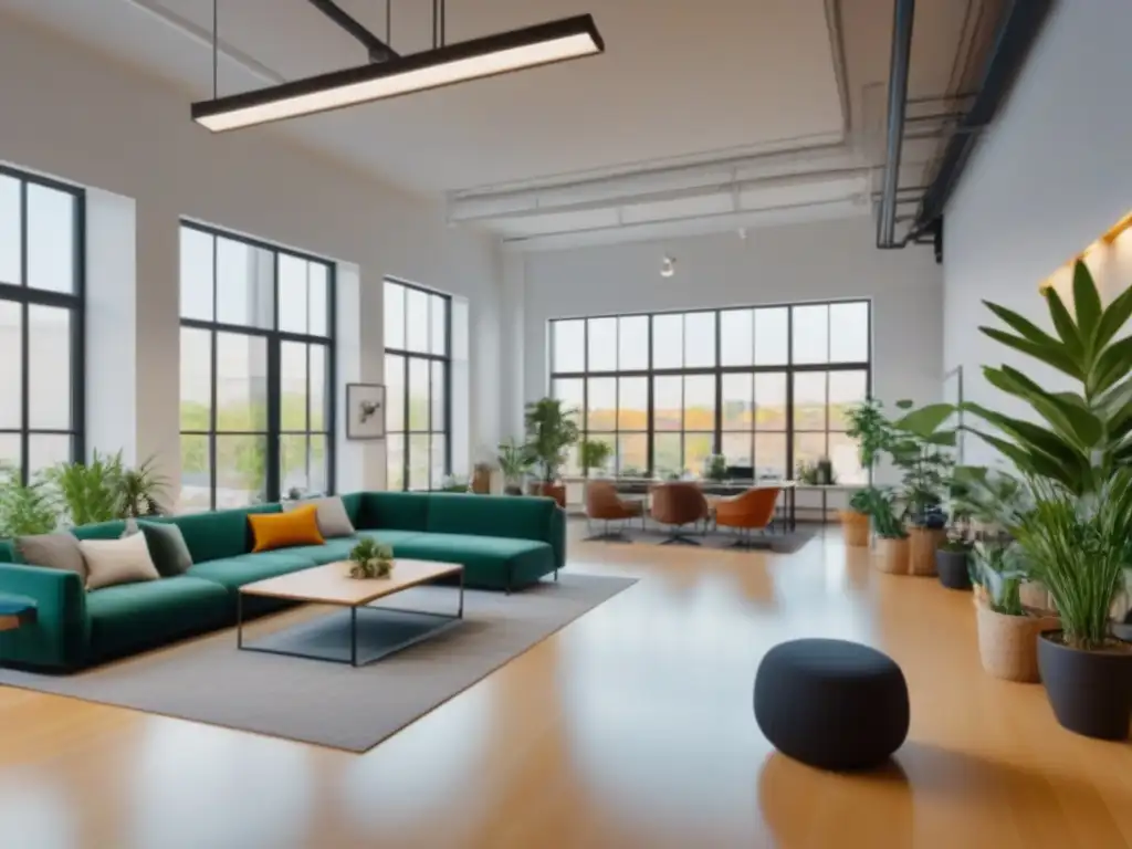 Espacio de coworking internacional: diseño moderno y funcional en 8k Un vibrante espacio de coworking internacional rentable con diseño moderno y ambiente colaborativo