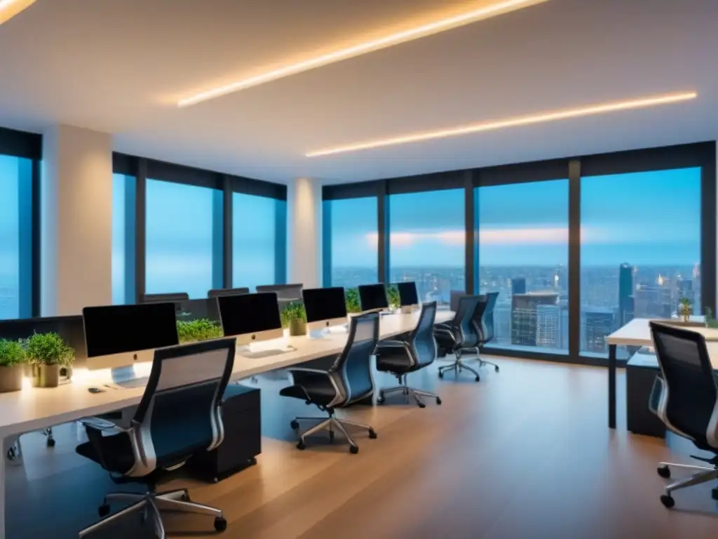 Un vibrante espacio coworking internacional con profesionales colaborando en un entorno moderno y productivo, ideal para rentabilidad