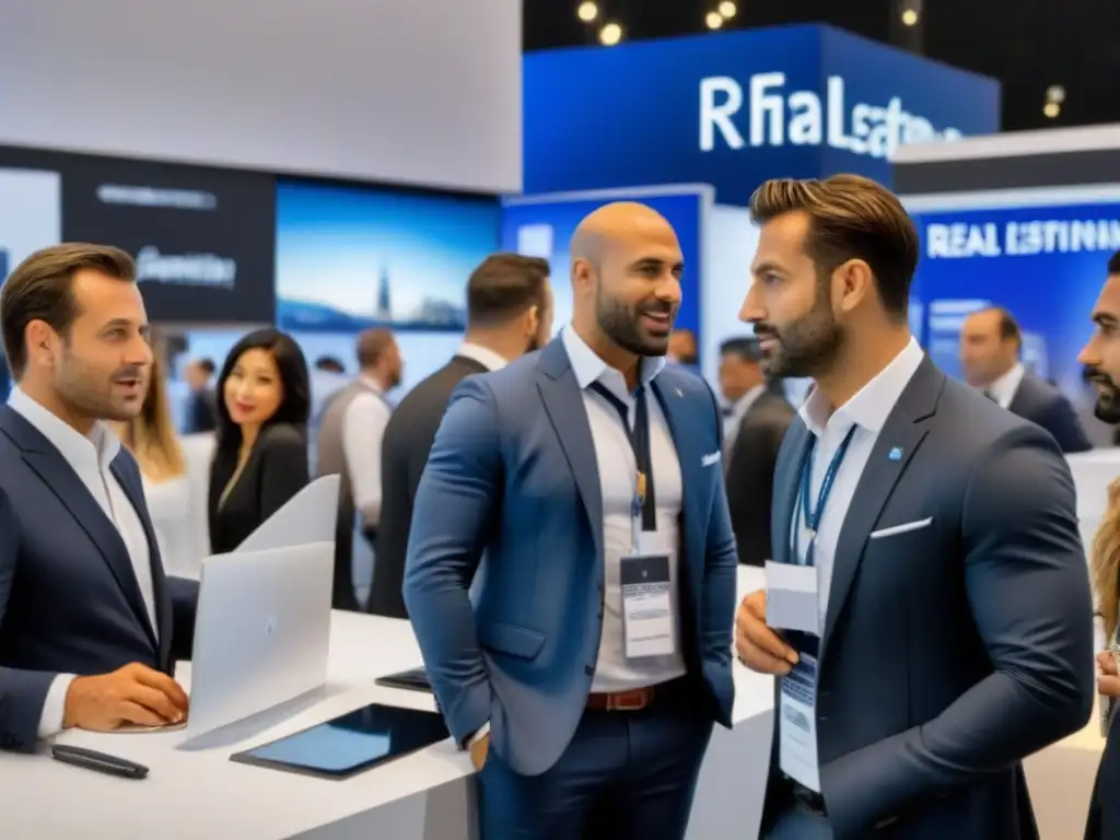 Vibrante feria inmobiliaria internacional, promocionar propiedades con lujo y modernidad