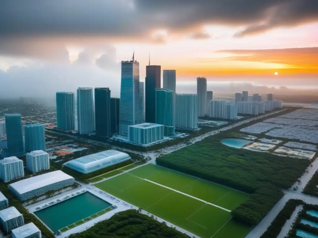 Horizonte de Miami: arquitectura moderna y vida urbana en contraste Vibrante horizonte de Miami, fusionando historia y modernidad gracias a la inversión extranjera en el mercado inmobiliario