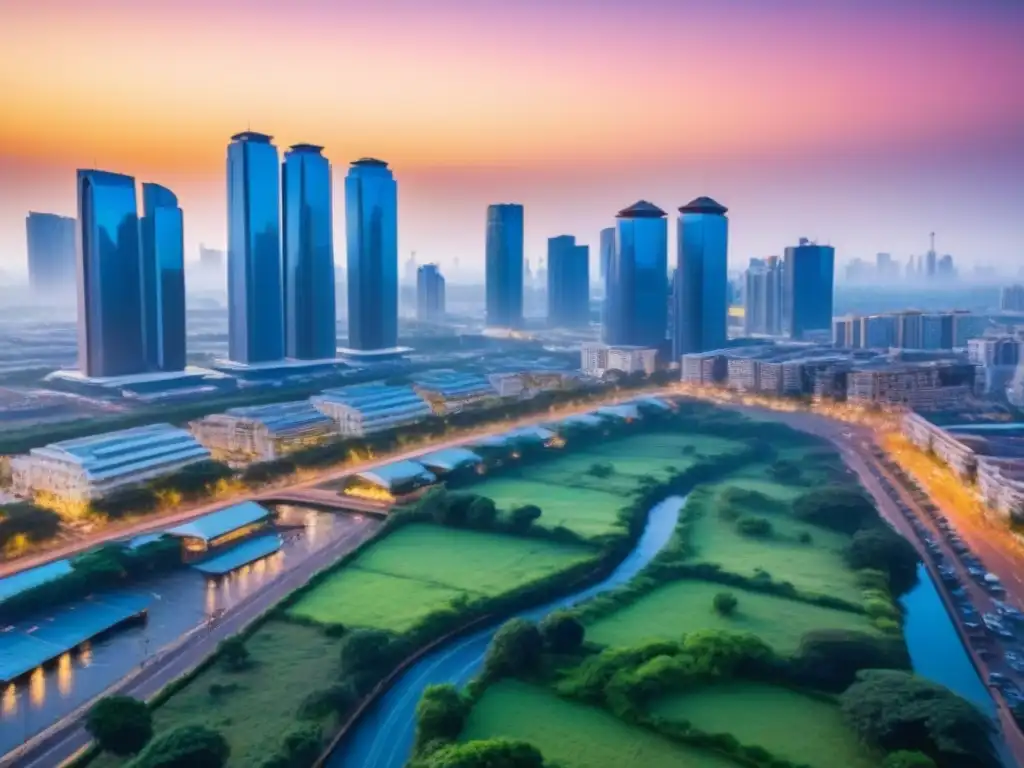 Un vibrante horizonte urbano en África Subsahariana reflejando tendencias mercado inmobiliario