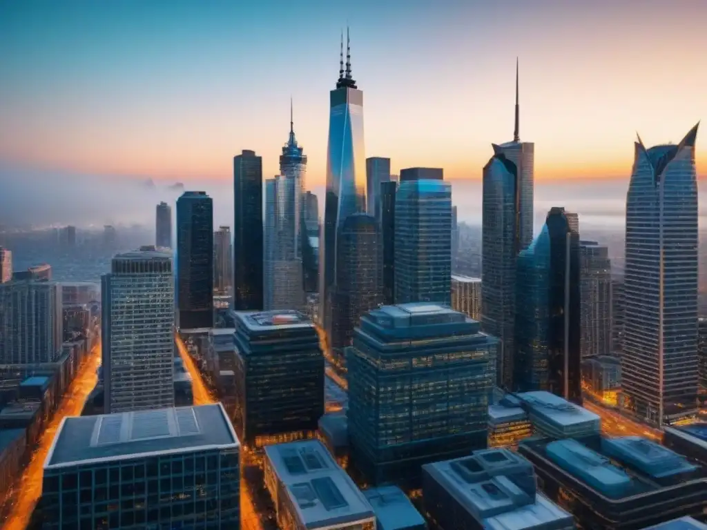 Metrópolis dinámica en América del Norte: real estate y diversidad urbana Vibrante inversión inmobiliaria en Norteamérica: rascacielos, gente diversa y bulliciosas calles de una ciudad moderna