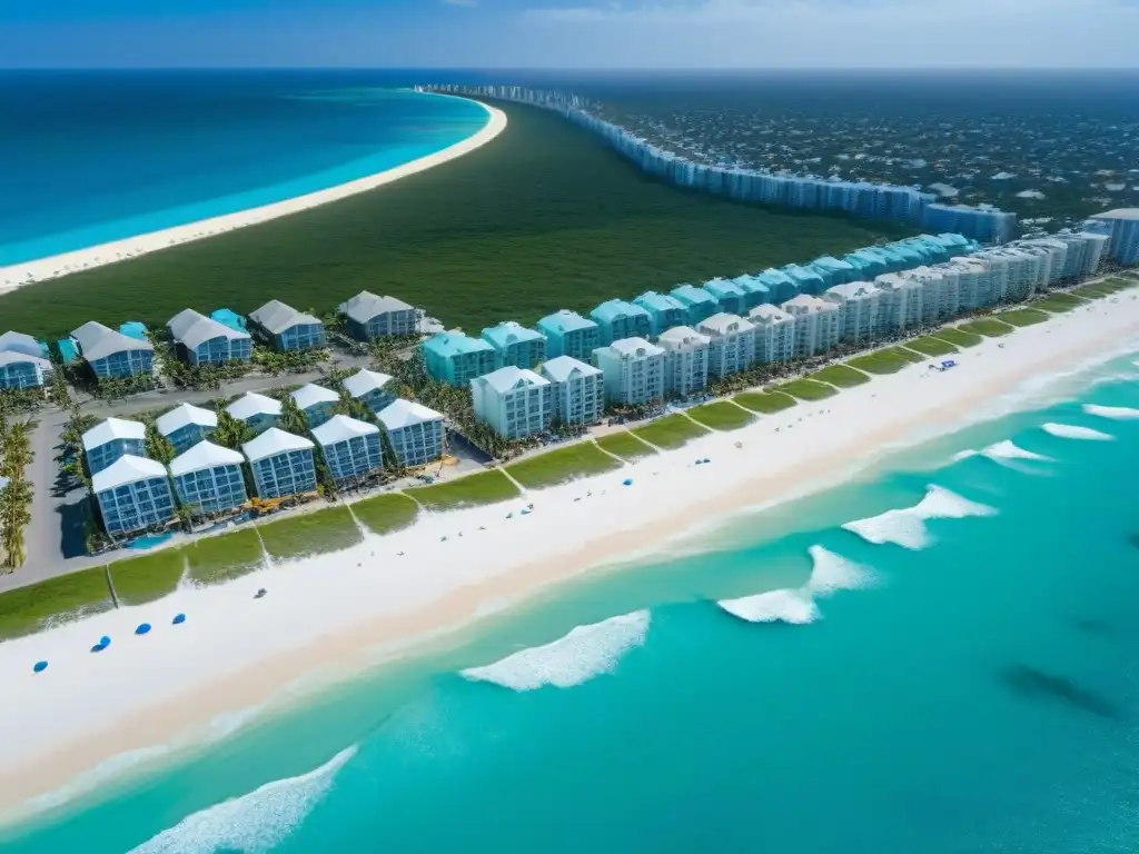 Vacation rentals: paraísos costeros vibrantes Vibrante mercado de alquileres vacacionales en tiempos de crisis, con propiedades únicas y coloridas bordeando la playa