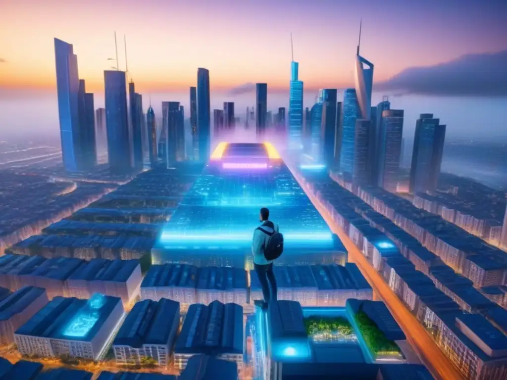 Mercado inmobiliario digital: inversores globales en hologramas Vibrante mercado inmobiliario digital post-pandemia con inversores internacionales