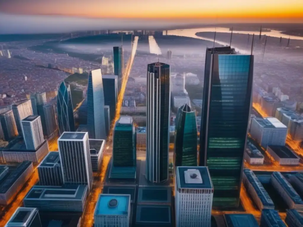 Skyline moderno en Europa del Este: evolución urbana Vibrante mercado inmobiliario en Europa del Este: modernos rascacielos, arquitectura histórica y bulliciosas calles llenas de vida