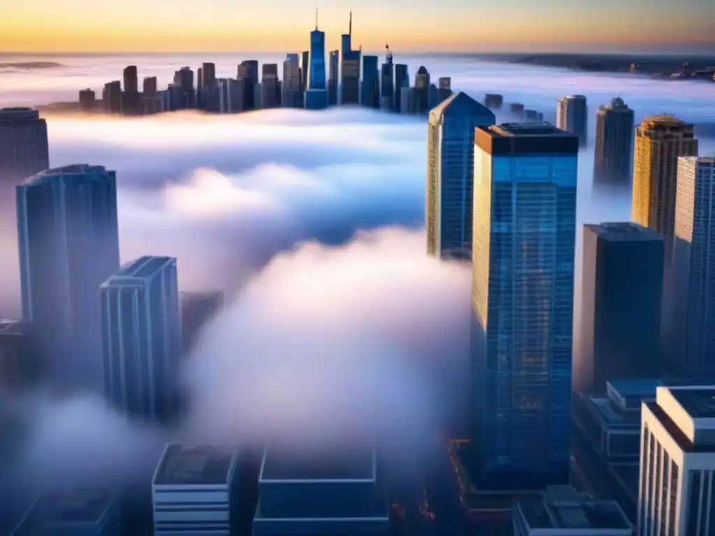 Skyline urbano vibrante: modernos edificios en 8k Vibrante mercado inmobiliario adaptándose a la pandemia, reflejando crecimiento y prosperidad en la ciudad