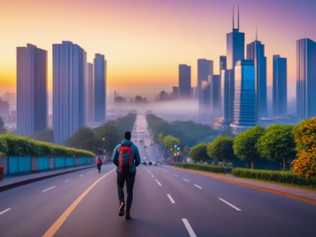 Vibrante ciudad multicultural al atardecer: diversidad urbana en 8k Un vibrante paisaje urbano con cambios demográficos mercado inmobiliario global
