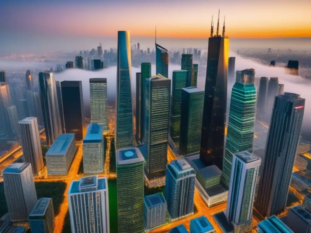 Regulaciones inmobiliarias en mercados emergentes: impacto visual Un vibrante paisaje urbano con impacto de políticas de vivienda en inversión inmobiliaria
