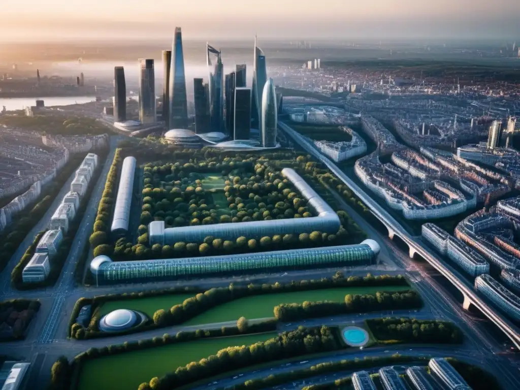 Vibrante mercado inmobiliario postBrexit: ciudad moderna y dinámica Vibrante paisaje urbano postBrexit con modernos rascacielos y bulliciosas calles, reflejando oportunidades de inversiones inmobiliarias post Brexit