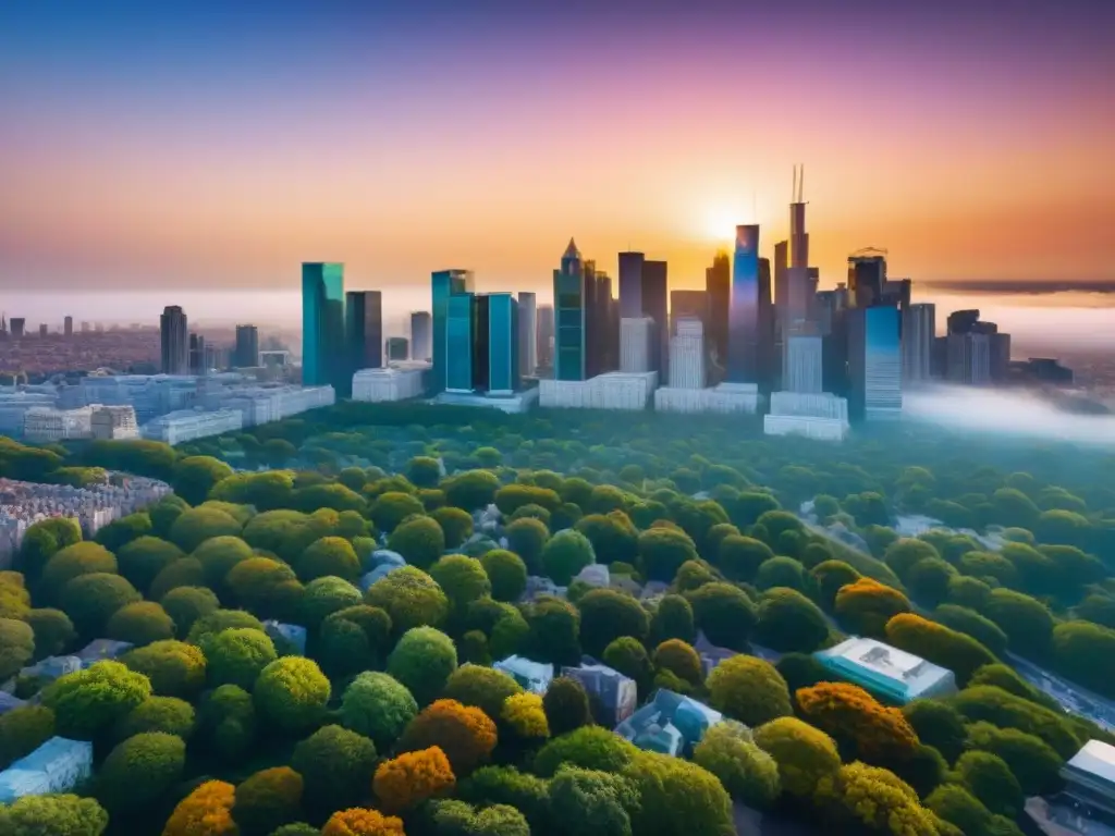Horizonte urbano pospandemia: una vista aérea que inspira esperanza Un vibrante paisaje urbano postpandemia con tendencias mercado inmobiliario internacional