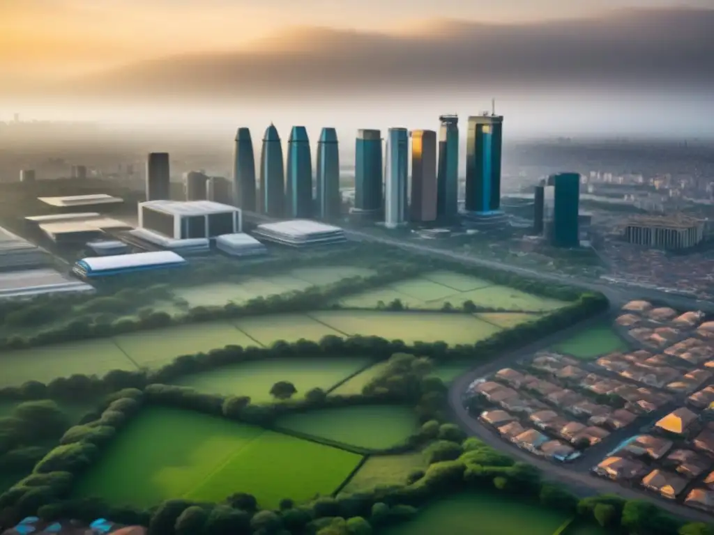 Vibrante ciudad de África Subsahariana: modernidad y tradición Un vibrante paisaje urbano en África Subsahariana muestra el potencial de inversión inmobiliaria