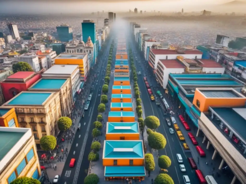 Skyline futurista de Ciudad de México: fusión de modernidad y tradición Vibrante skyline urbano en México, reflejo del mercado inmobiliario mexicano y sus políticas económicas