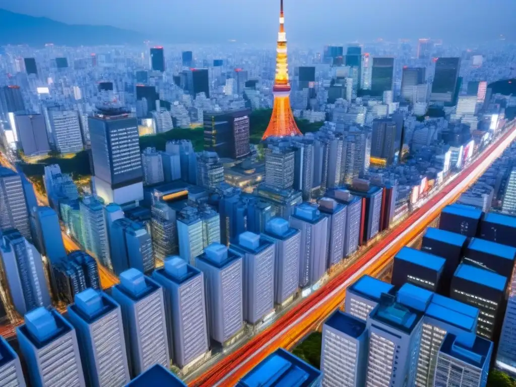 Tokio: fusión de tradición y modernidad Vibrante vida urbana en Tokio: calles bulliciosas, arquitectura tradicional y rascacielos modernos
