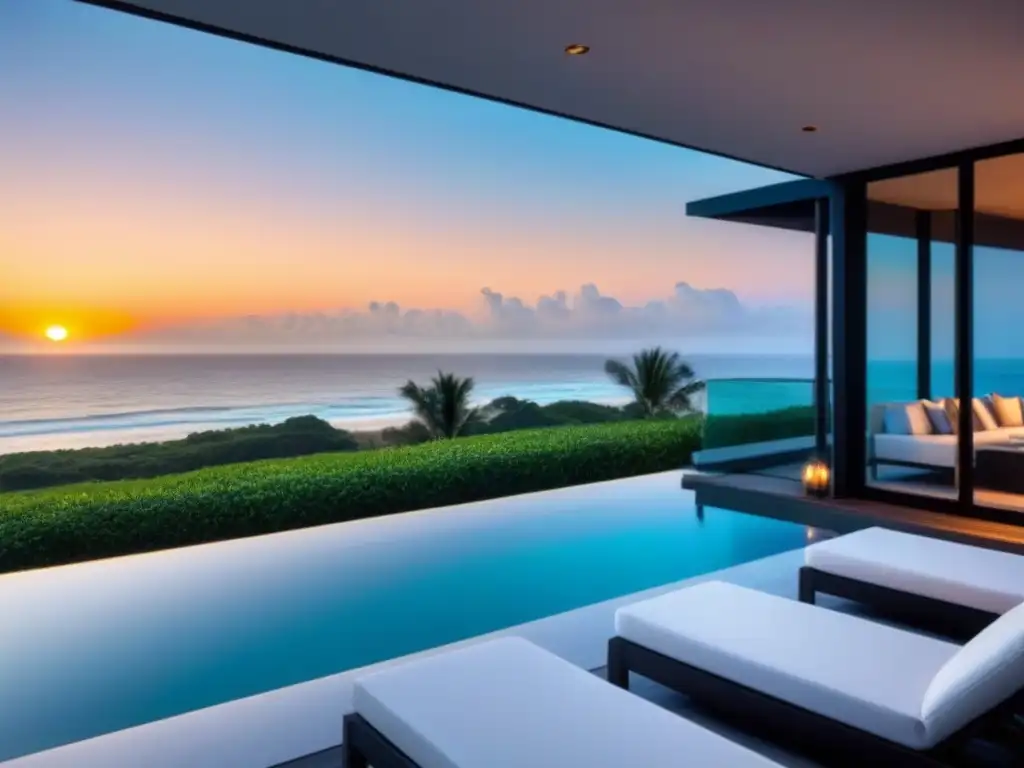 Propiedad de lujo frente a la playa con piscina infinita privada Villa de alquiler vacacional frente a la playa con diseño moderno y vistas panorámicas al mar