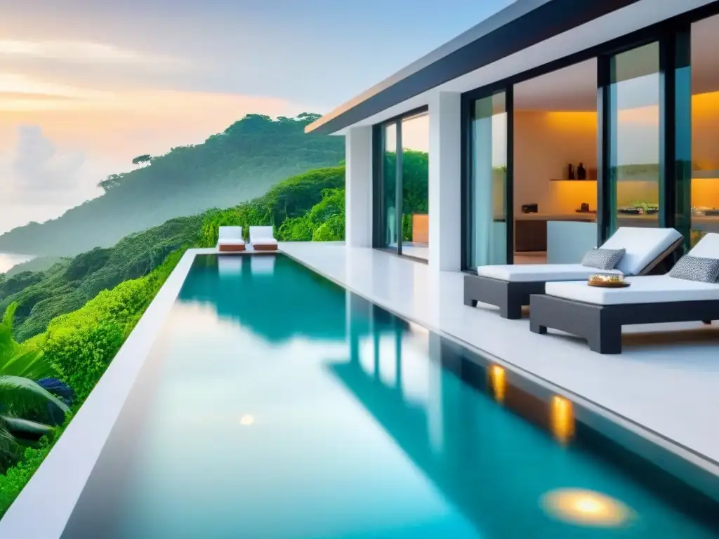 Villa de lujo con piscina infinita y vistas al mar Villa de alquiler vacacional de lujo con piscina infinita, rodeada de naturaleza, diseño moderno y vista al mar