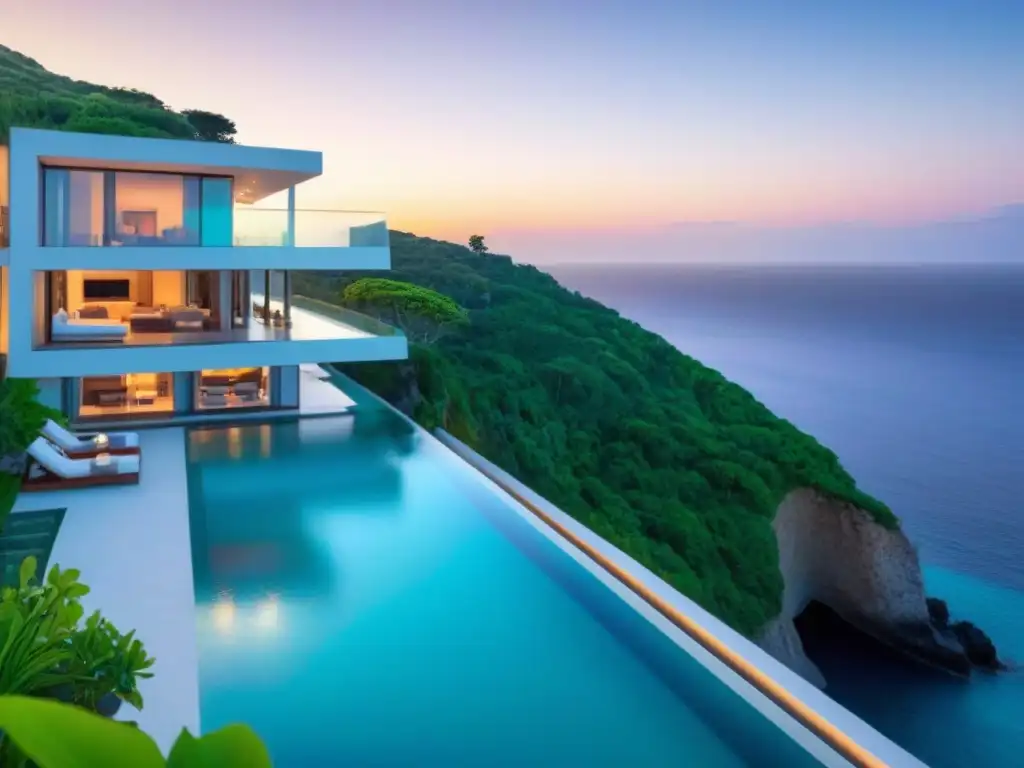 Villa de lujo en acantilado: exclusividad y relax costero Villa de lujo en acantilado con piscina infinita, rodeada de naturaleza y con vista al mar