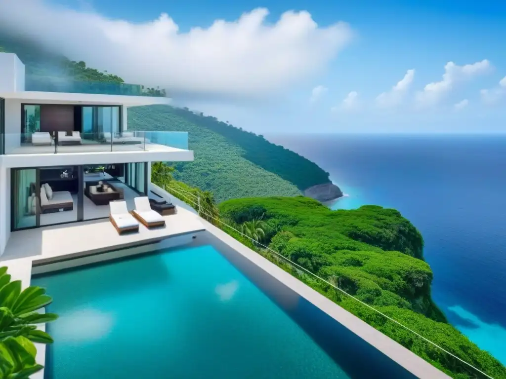 Villa de lujo en acantilado con vistas al mar Villa de lujo en acantilado con piscina infinita y vistas al mar