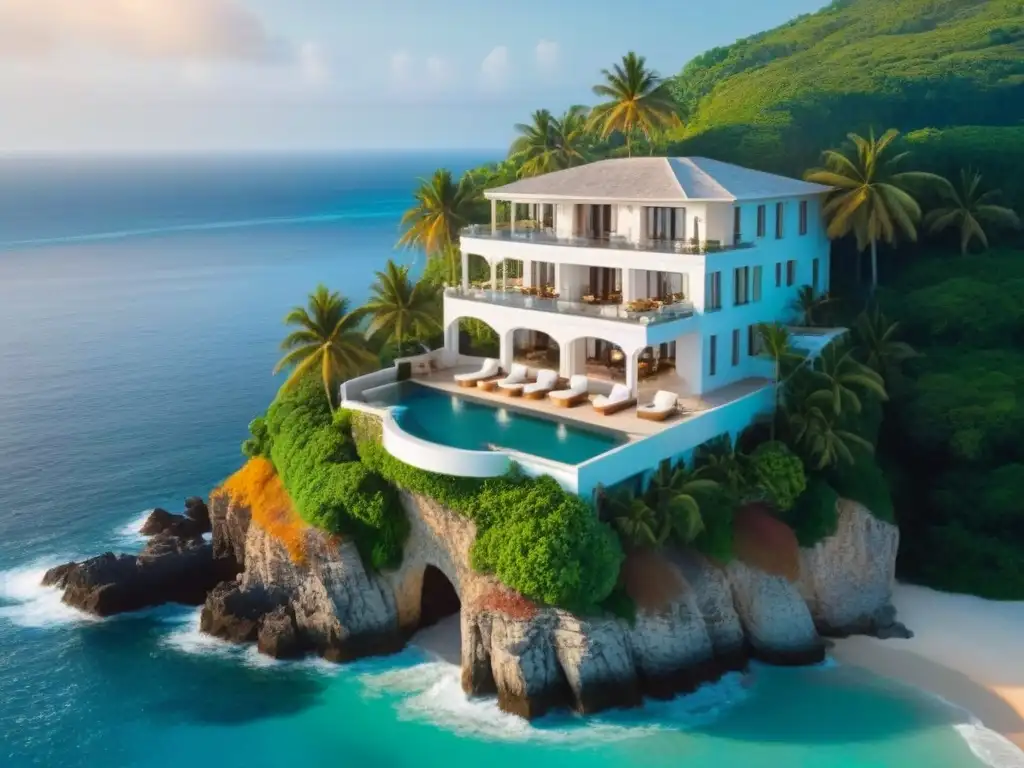 Villa de lujo en acantilado con vistas al mar: ¡Un paraíso vacacional! Una villa de lujo en acantilado, rodeada de naturaleza y con vista al mar, refleja el impacto de la pandemia en el mercado de villas vacacionales
