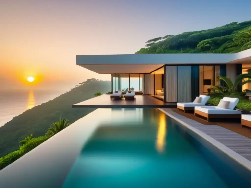 Villa de lujo con vistas al mar: innovadoras opciones de financiamiento Villa de lujo en acantilado con vistas al mar y piscina infinita, rodeada de exuberante vegetación