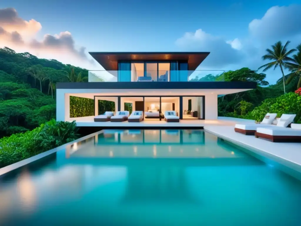 Villa de lujo frente al mar en el Caribe: diseño arquitectónico moderno con vista panorámica Villa de lujo frente al mar en el Caribe con diseño arquitectónico elegante y vistas panorámicas, ideal para inversiones inmobiliarias de lujo Caribe