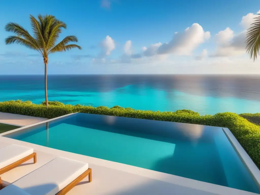Villa de lujo frente al mar: arquitectura moderna y vistas panorámicas Villa de lujo frente al mar con diseño arquitectónico moderno y piscina infinita privada