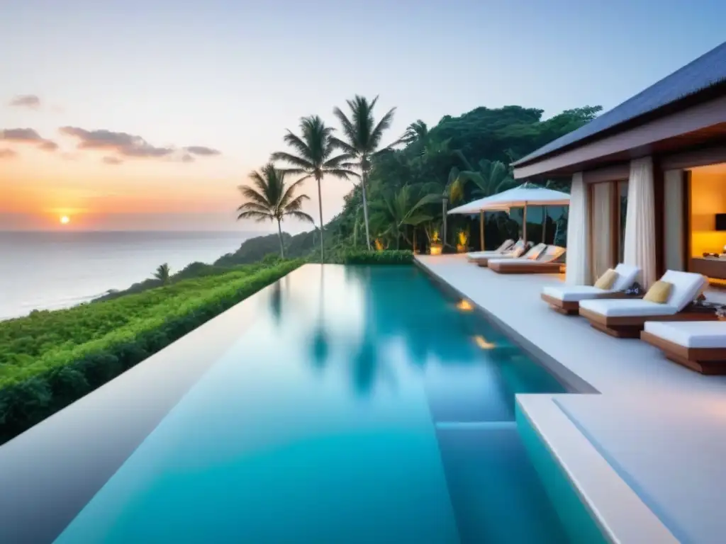 Villa de lujo frente al mar con diseño elegante y vistas al océano turquesa Villa de lujo frente al mar con arquitectura moderna y vistas al océano turquesa
