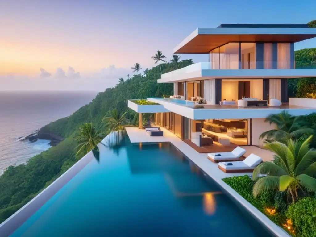Villa de lujo con vista al mar: diseño moderno y elegancia Villa de lujo con piscina infinita en acantilado sobre el mar, ideal para rentabilizar segunda residencia Norteamérica
