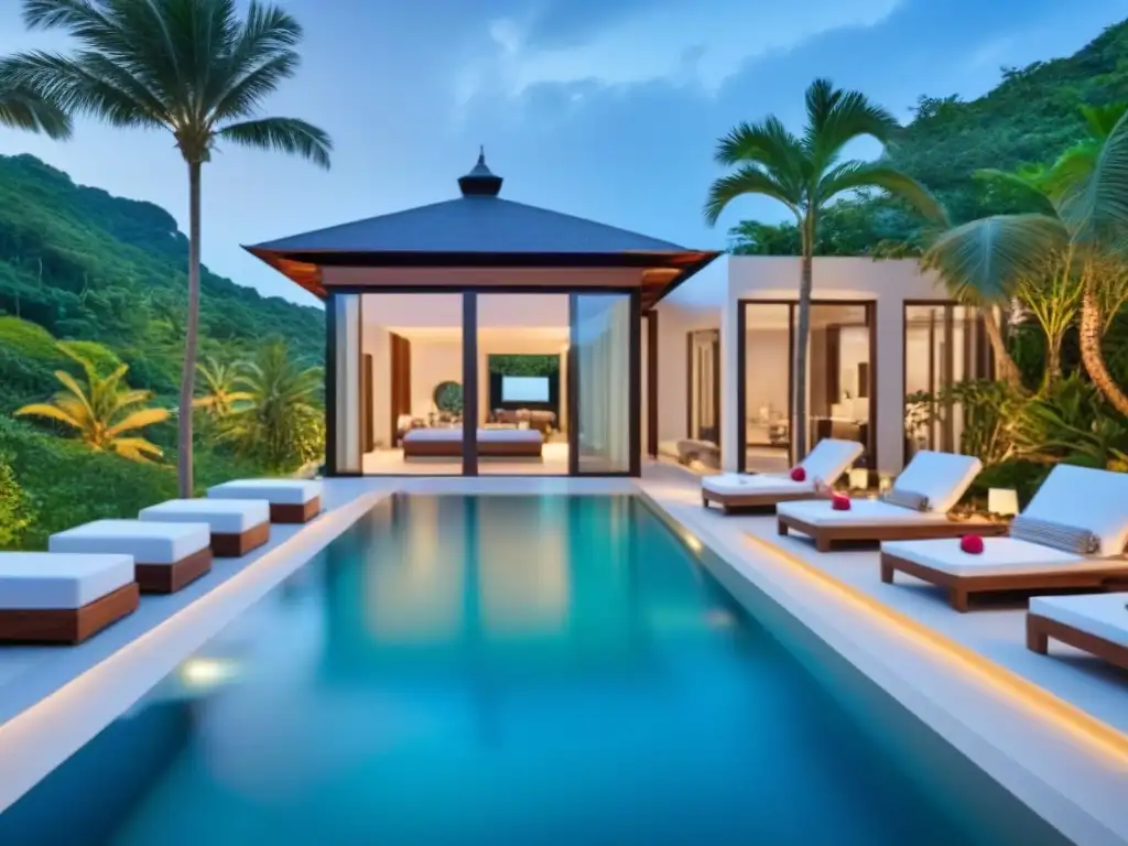 Villa de lujo con infinity pool en paraíso tropical Villa de lujo en resort de tiempo compartido, con piscina infinity privada y vistas al mar turquesa