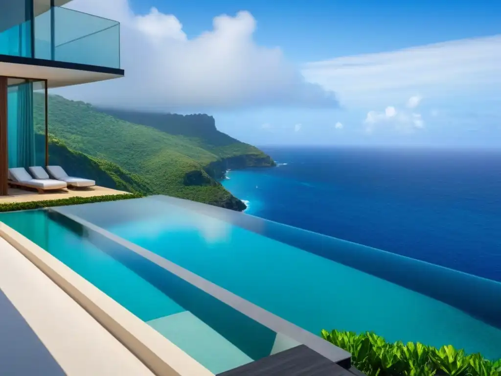Villa de lujo ultramoderna en acantilado con vistas al mar Villa de lujo ultramoderna en acantilado con diseño vanguardista y vistas al mar