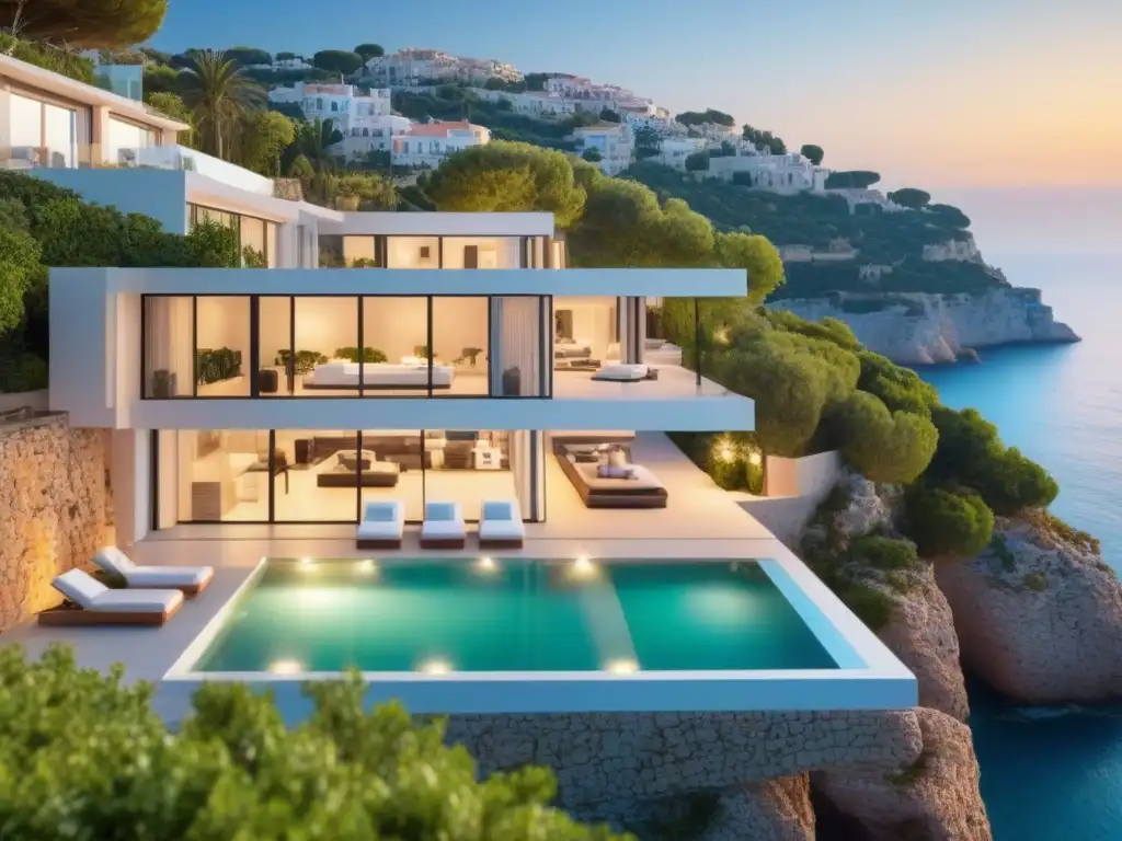 Espectacular villa de lujo con vista al mar en el Mediterráneo Villa de lujo con vista al mar Mediterráneo, piscina infinita y terraza elegante